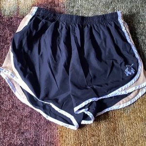 black and gold athletic shorts